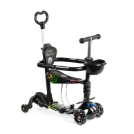 Детский трехколесный самокат Best Scooter 5в1, с дополнительными колесами, черный LS-41629