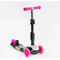 Детский трехколесный самокат Best Scooter Божья коровка 5в1, с бортиком, розовый LS-96302