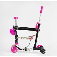 Детский трехколесный самокат Best Scooter Божья коровка 5в1, с бортиком, розовый LS-96302