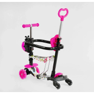 Детский трехколесный самокат Best Scooter Божья коровка 5в1, с бортиком, розовый LS-96302