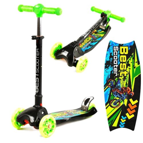 Детский трехколесный самокат Best Scooter Maxi со светом L-8574