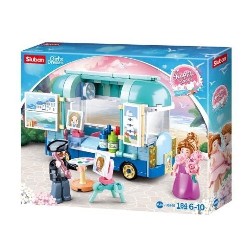 Конструктор SLUBAN  студия на колесах, мольберт,фигурки M38-B0865