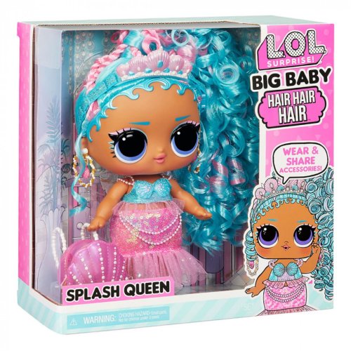 Игровой набор с мегакуклой L.O.L. Surprise! Big Baby Hair Hair Hair Королева Всплеск 57972