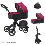 Коляска для куклы Carrello Gloria с сумкой 9631A Deep Red