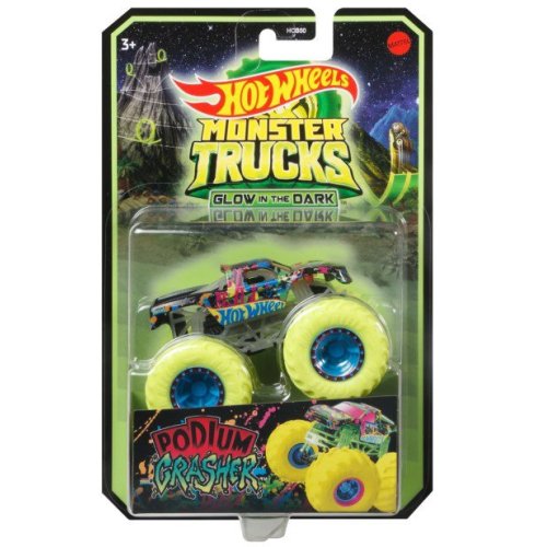 Машинка-внедорожник Mattel Светящиеся в темноте Monster Trucks Hot Wheels, 1:64, в асс. HCB50