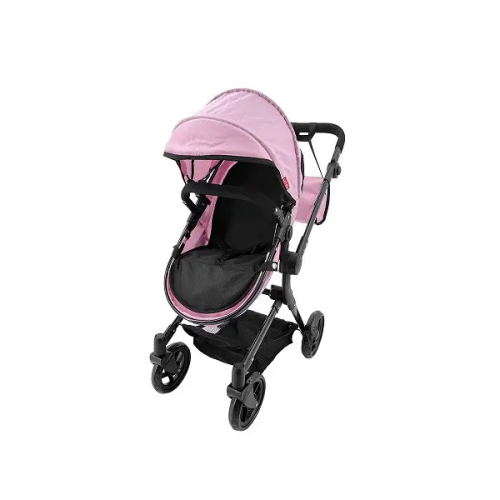 Коляска для куклы 2в1 Carrello Alfa с сумкой, металлическая 9707 Pink