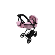 Коляска для куклы 2в1 Carrello Alfa с сумкой, металлическая 9707 Pink