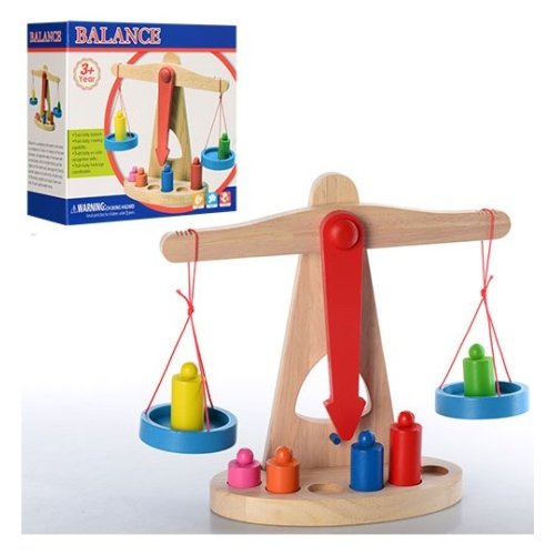Деревянная игрушка весы гири 6 шт (MD0920)