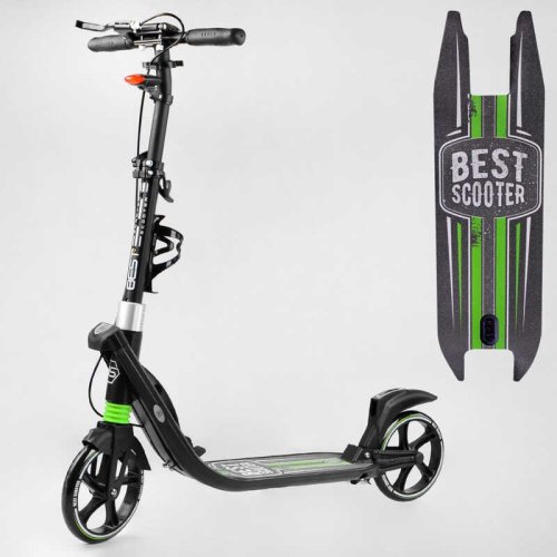 Самокат двухколесный "Best Scooter" L-22066 ФАРА, колеса PU 200мм, 2 амортизатора, зажим руля