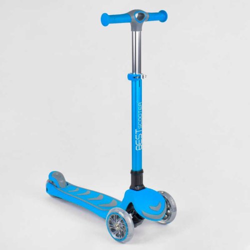 Детский трехколесный самокат Best Scooter Складная конструкция, голубой 38603
