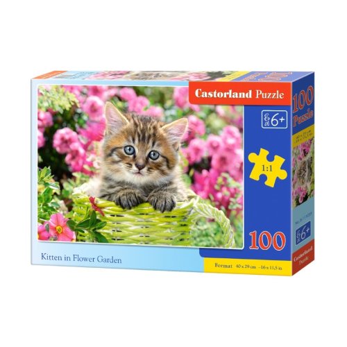 Пазлы Castorland 100 эл. Котёнок в цветочном саду