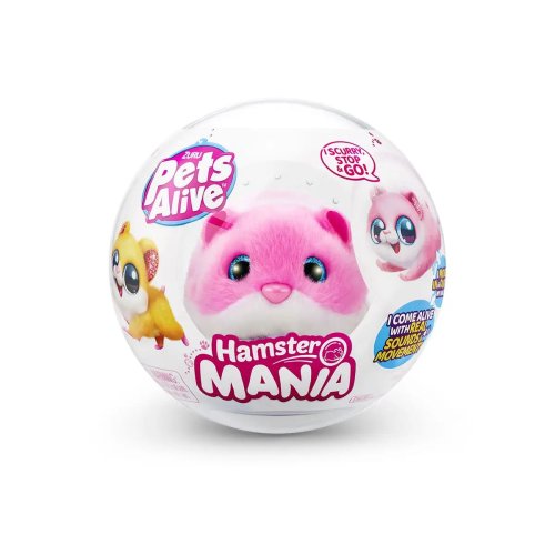 Мягкая интерактивная игрушка Zuru Pets Alive S1 Забавный хомячок, розовый 9543-2