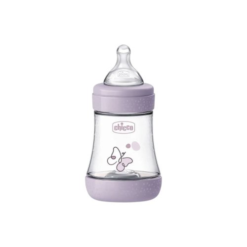 Пластиковая бутылочка Chicco Perfect 5, медленный поток, 0м+, 150 мл, розовая 20211.12.40