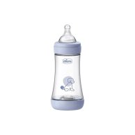 Пластиковая бутылочка Chicco Perfect 5, средний поток, 2м+, 240 мл, голубая 20223.22.40