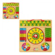 Деревянная игрушка Часы календарь (MD0004 U/R)