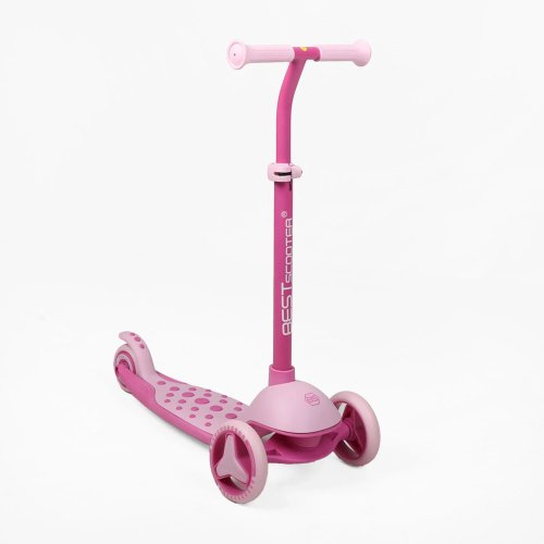 Самокат трехколесный Best Scooter с подсветкой, PU колеса 125х40 мм, розовый M-86474