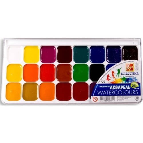 Акварель медовая 24 цв. "Классика" "Луч" пласт.уп. 19С1294-08