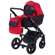 Коляска 2 в 1 Bair Mirello кожа 100% красный - черный M-10/30 (623746)
