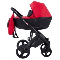 Коляска 2 в 1 Bair Mirello кожа 100% красный - черный M-10/30 (623746)
