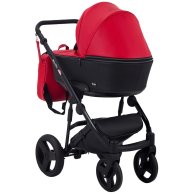 Коляска 2 в 1 Bair Mirello кожа 100% красный - черный M-10/30 (623746)