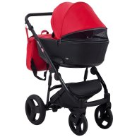 Коляска 2 в 1 Bair Mirello кожа 100% красный - черный M-10/30 (623746)