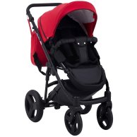 Коляска 2 в 1 Bair Mirello кожа 100% красный - черный M-10/30 (623746)