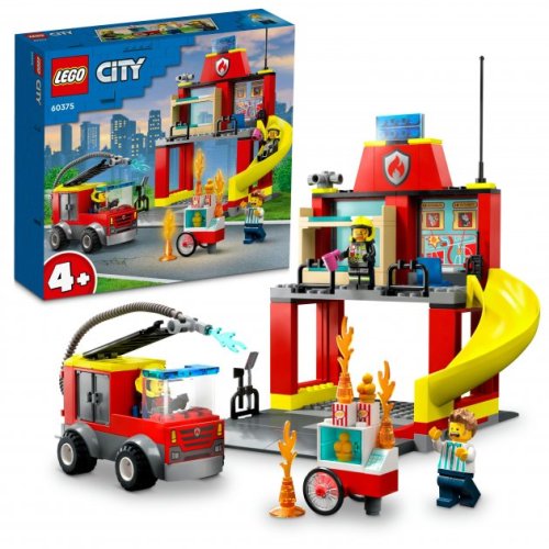 Конструктор Lego City Пожарное депо и пожарная машина, 153 деталей 60375