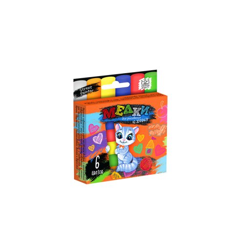 "Мел для рисования на асфальте" Danko Toys тонкий 6 шт рус (MEL-02-01)