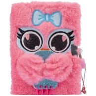 Пушистый блокнот с замочком YES Fluffy Friends сова Салли, 80 листов 151700