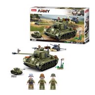 Конструктор SLUBAN M38-B0860 военный, танк, пушка, фигурки, 742дет.