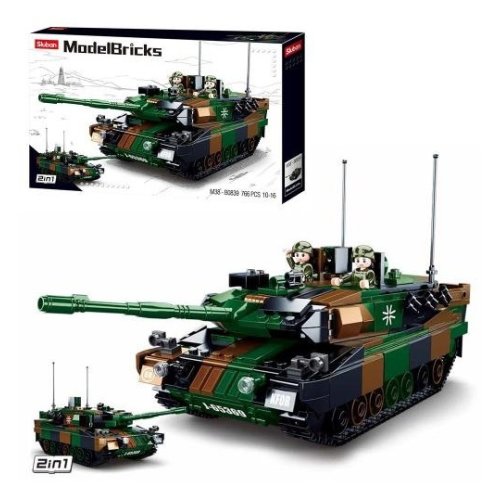 Конструктор SLUBAN M38-B0839 танк, 29,3см, фигурки, 766дет.