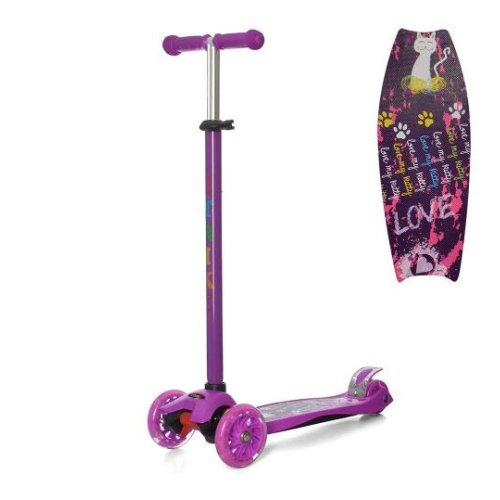 Детский трехколесный самокат I-Trike Maxi с подсветкой колес, фиолетовый JR 3-055-V