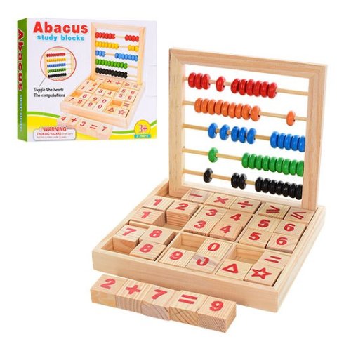 Деревянная игрушка Набор первоклассника цифры, счеты (MD1166)