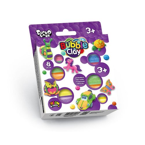 Креативная творчество "Bubble Clay" 8 цветов укр (BBC-04-01U)