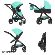 Коляска для куклы 2в1 Carrello Ultra с сумкой 9696+BAG GREEN