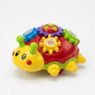 Каталка с ручкой Божья коровка с шестернями 0392