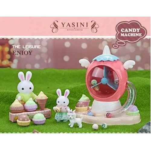 Игровой набор с флоксовыми животными с конфетной машиной 6658
