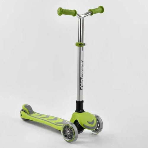 Самокат трехколесный Best Scooter колеса с подсветкой, салатовый Y-00436