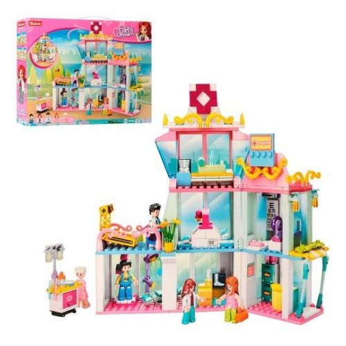 Конструктор SLUBAN M38-B0799 больница, дом3этажа, 25см,фигурки, 459дет