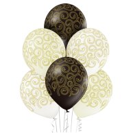 Гелиевый Шарик латексный с рисунком узор барокко асс шелкография 14" (1103-1794)