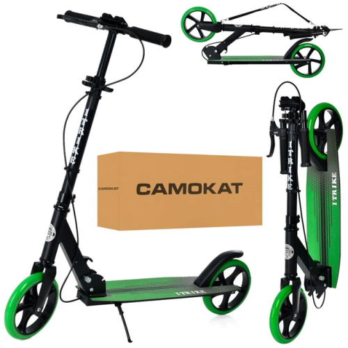 Детский самокат I-Trike двухколесный, PU 200 мм, зеленый SR2-049-1-BGR
