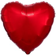 Шар фольга сердце металлик красный 18"