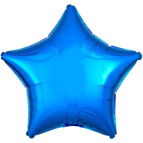Шар фольга звезда металлик голубой 19"