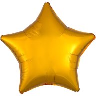 Шар фольга звезда металлик золотой 19"