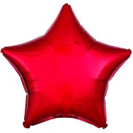Шар фольга звезда металлик красный 19"