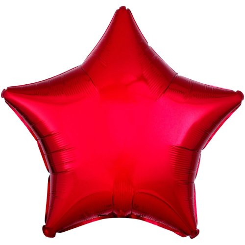 Шар фольга звезда металлик красный 19"