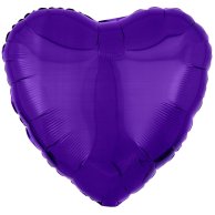 Шар фольга сердце металлик фиолетовый 18"