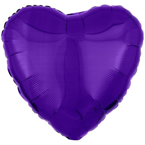 Шар фольга сердце металлик фиолетовый 18"