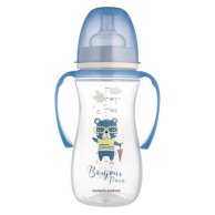 Бутылка антиколиковая с широким отверстием и ручками 300мл CB PP Easystart Bonjour Paris синяя 35/24
