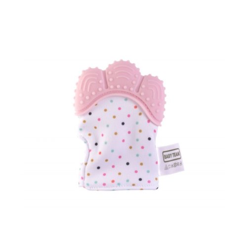 Прорезыватель-перчатка Baby Team Лапка, розовая 4090BT
